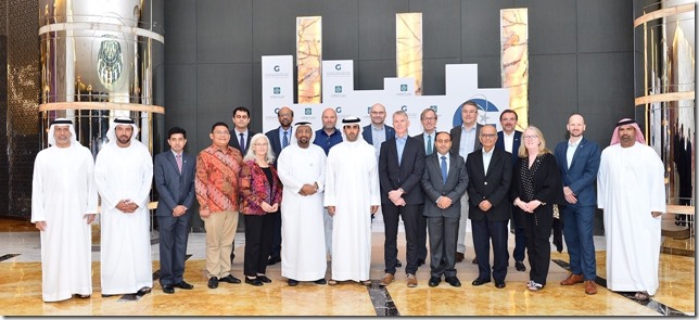 Attendees of the GBN’s Annual General Meeting with the local organizing committee of the Abu Dhabi Chamber of Commerce and Industry, including Deputy Director General Abdullah Al-Qubaisi. Attendees of the GBN’s Annual General Meeting with the local organizing committee of the Abu Dhabi Chamber of Commerce and Industry, including Deputy Director General Abdullah Al-Qubaisi.