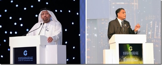 Professor Hadi Eltigani spoke about Building Excellence in the UAE and the Middle East and Harnek Singh, President, APQO, provided an overview of the history, development and choice of Abu Dhabi, UAE for the congress. Professor Hadi Eltigani spoke about Building Excellence in the UAE and the Middle East and Harnek Singh, President, APQO, provided an overview of the history, development and choice of Abu Dhabi, UAE for the congress.