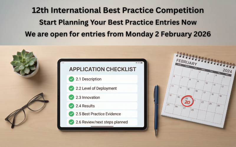 Mark Your Calendars: Applications for the 12th International Best Practice Competition Open 2 February 2026